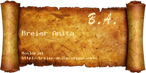 Breier Anita névjegykártya